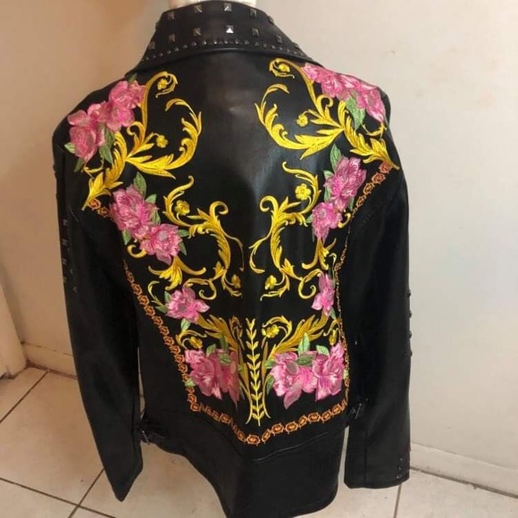 Urban Outfitters Jackets & Blazers - UO Silence + Noise Faux Leather Embroidered jacket